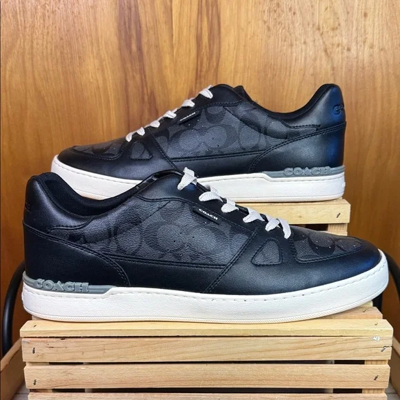Coach Black Monogrammed Sneakers 13 NEW - Picture 1 of 4